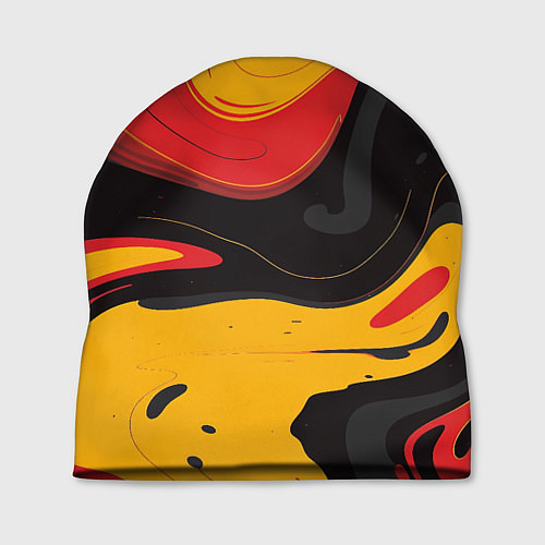 Шапка Красные желтые оранжевые пятна краски / 3D-принт – фото 1