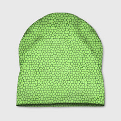Шапка Светло-зелёный мозаика, цвет: 3D-принт