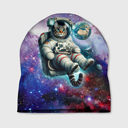 Шапка Brave cat in space - ai art, цвет: 3D-принт