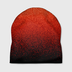 Шапка Полосатый градиент оранжево-красный в чёрный, цвет: 3D-принт