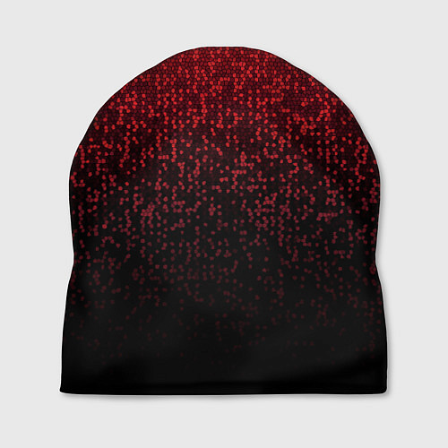 Шапка Градиент мозаика красно-чёрный / 3D-принт – фото 1