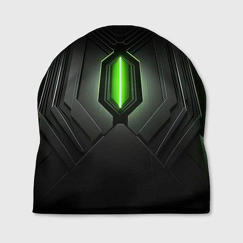 Шапка Яркая зеленая люминисцентная лампа на тёмном в сти / 3D-принт – фото 1