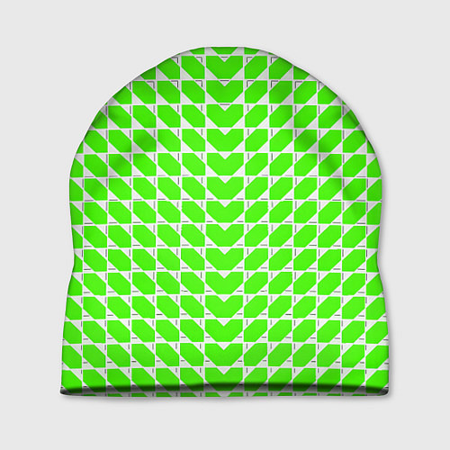 Шапка Зелёные лепестки шестиугольники / 3D-принт – фото 1