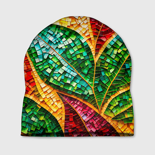 Шапка Яркая мозаика с разноцветным абстрактным узором и / 3D-принт – фото 1