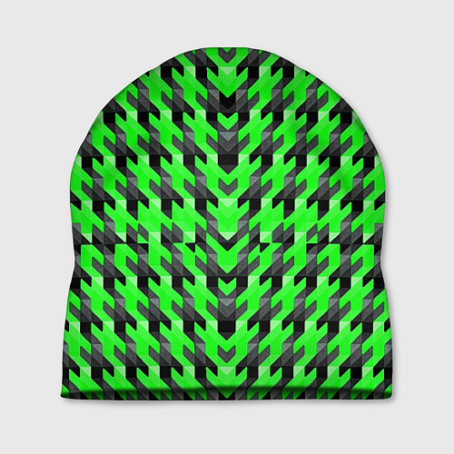 Шапка Чёрно-зелёный паттерн / 3D-принт – фото 1