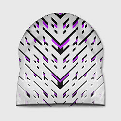 Шапка Black and purple stripes on a white background