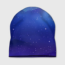Шапка Синий космос и звезды