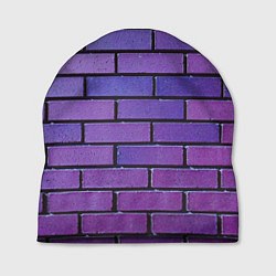 Шапка Кирпичная стена фиолетовый паттерн, цвет: 3D-принт