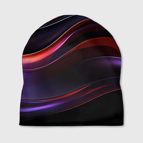 Шапка Темные волнистые абстрактные линии / 3D-принт – фото 1