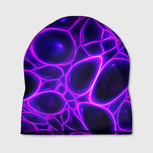 Шапка Фиолетовы неоновые соты / 3D-принт – фото 1