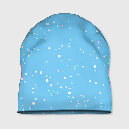 Шапка Снежинки на нежно голубом / 3D-принт – фото 1