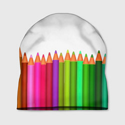 Шапка Разноцветные карандаши художественные, цвет: 3D-принт