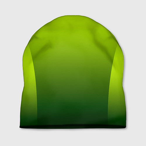 Шапка Яркий зеленый градиентный комбинированный узор / 3D-принт – фото 1