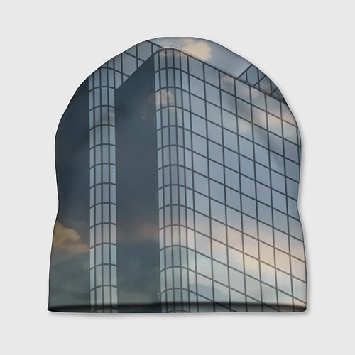 Шапка Городское небо и зеркальная многоэтажка / 3D-принт – фото 1