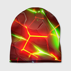 Шапка Неоновые красные плиты с ярким светом, цвет: 3D-принт