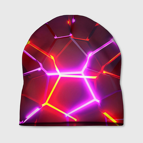 Шапка Красные плиты с фиолетовым свечением / 3D-принт – фото 1