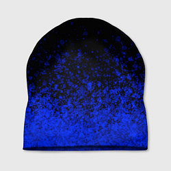 Шапка Чёрный и ультрамарин абстрактный