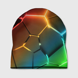 Шапка Радужные неоновые плиты в разломе