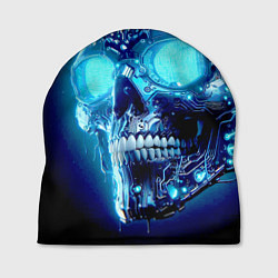 Шапка Neon cyber skull - ai art, цвет: 3D-принт