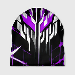 Шапка Purple and white abstraction on a black background, цвет: 3D-принт