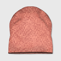Шапка Тёмный персиковый однотонный текстурированный