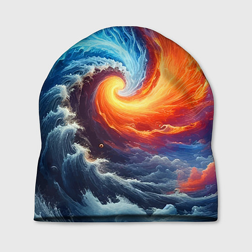 Шапка Столкновение двух стихий - инь янь / 3D-принт – фото 1