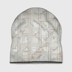 Шапка Серо-бежевый простая абстракция