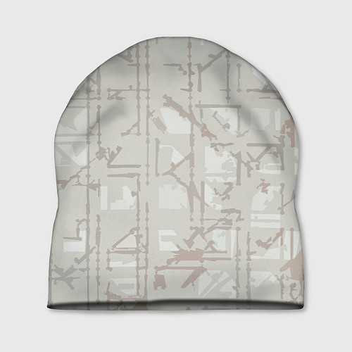 Шапка Серо-бежевый простая абстракция / 3D-принт – фото 1