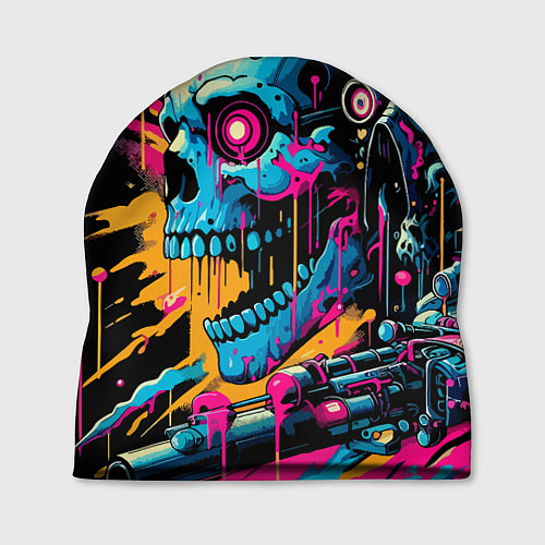 Шапка Cool cyber skull - ai art / 3D-принт – фото 1