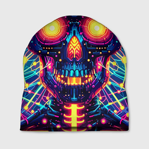 Шапка Neon skull - ai art fantasy / 3D-принт – фото 1