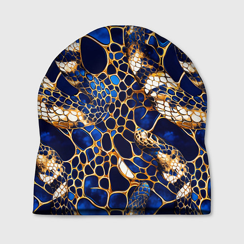 Шапка Золотистая змеиная абстракция / 3D-принт – фото 1