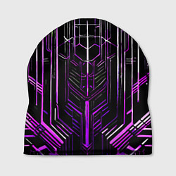 Шапка Purple lines on a black background