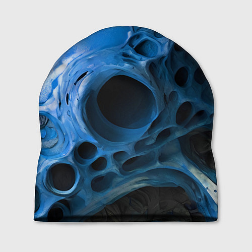 Шапка Сине-белая абстрактная структура / 3D-принт – фото 1