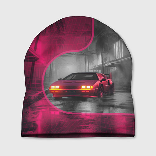 Шапка Спорткар в тропическом городе / 3D-принт – фото 1