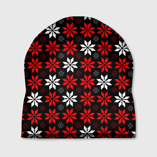 Шапка Red and white stars on a black background / 3D-принт – фото 1