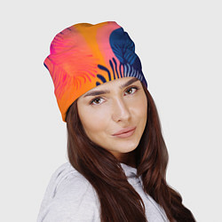 Шапка Векторная абстракция с растениями - нейросеть, цвет: 3D-принт — фото 2