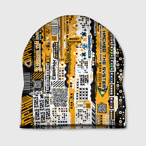 Шапка Cyberpunk pattern yellow / 3D-принт – фото 1