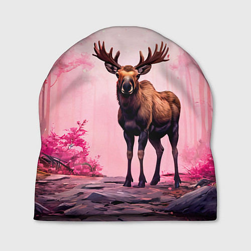 Шапка Лось в розовом лесу / 3D-принт – фото 1