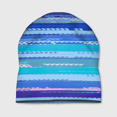 Шапка Морской сине-голубой абстрактные полосы / 3D-принт – фото 1