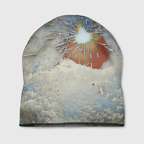 Шапка Искрящийся мандарин на снегу / 3D-принт – фото 1