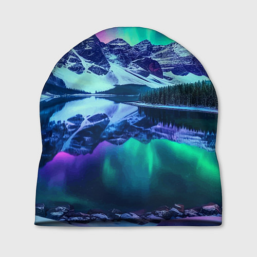 Шапка Северное сияние над горами - неоновое свечение / 3D-принт – фото 1