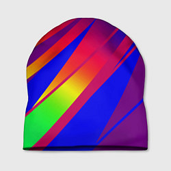 Шапка Красно-синий с полосами градиент