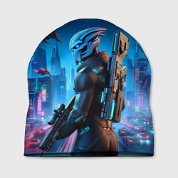 Шапка Mass Effect - neon glow fantastic