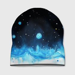 Шапка Синяя светящееся краска