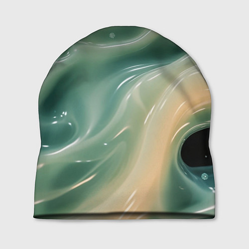 Шапка Лазурная слизь на черном текстура / 3D-принт – фото 1