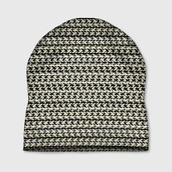 Шапка Оливковый пёстрый полосы узоры