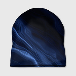 Шапка Тёмный синий абстракция дымчатый, цвет: 3D-принт