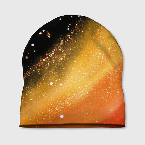 Шапка Черно-оранжевая блестящая текстура / 3D-принт – фото 1