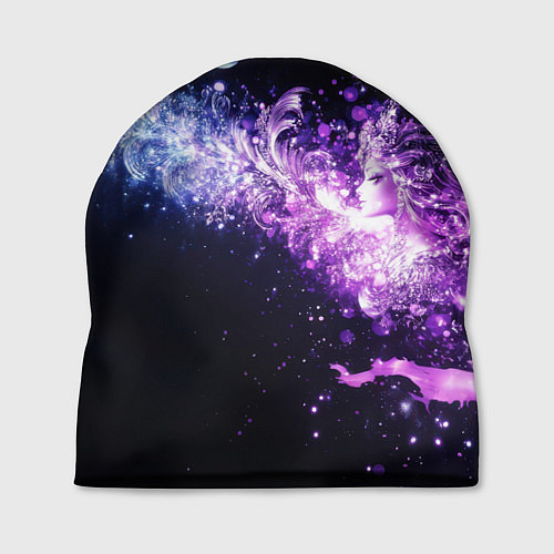 Шапка Фиолетово-синяя абстрактная волна / 3D-принт – фото 1