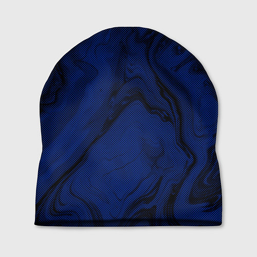 Шапка Чёрно-синий абстракция / 3D-принт – фото 1